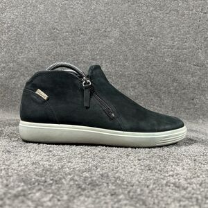 Ecco Soft 7 Mid Boot Bootie Black Nubuck Side Zip Leather Shoe Women's Size 40